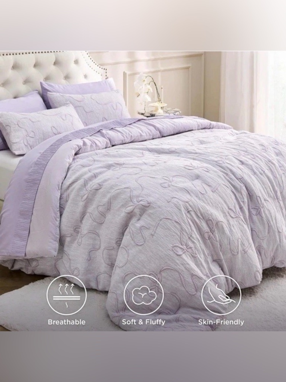 Lavender Quilted Comforter Set by - Picture 6 of 8